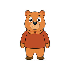 Vector cartoon Bear Clipart illustration On a White Background