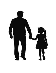 silhouette of parent and child