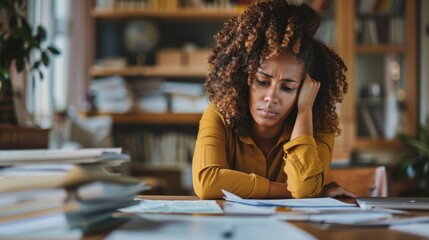 Stressed Freelancer Facing Tax and Business Debt Worries in Profile View