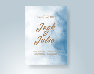 Wedding invitation with abstract watercolor background
