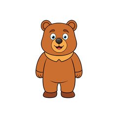 Vector cartoon Bear Clipart illustration On a White Background