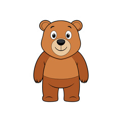 Vector cartoon Bear Clipart illustration On a White Background