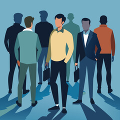 Fototapeta premium public-group-men-silhouette vector