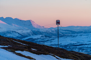 Tromso sunset view from Fjellheisen, Norway