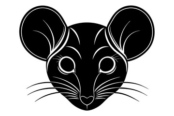 Mouse head silhouette vector illustration 