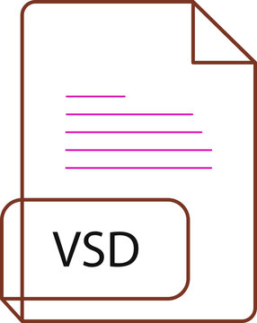 VSD File extension icon black color crisp corners circular shape