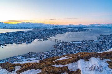 Tromso sunset view from Fjellheisen, Norway