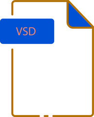 VSD File format minimal icon outline