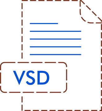 VSD File format icon rounded outline