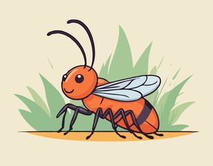 Chigger insect repellent cartoon vector illustration