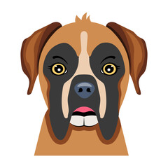 An icon of boxer dog in flat style 


