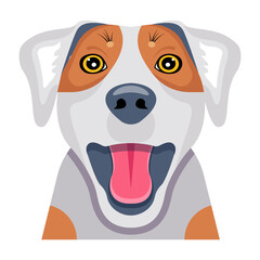 Happy dog icon designed in flat style 

