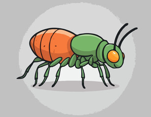 Chigger insect repellent cartoon vector illustration