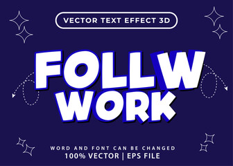 Fototapeta premium Editable text effect follow work 3d Cartoon style premium template.