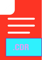 Obraz premium CDR File format icon outline and fill
