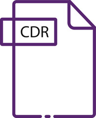 CDR File format minimal icon with black outline