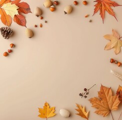 Autumn Leaves and Acorns Frame