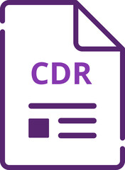 CDR File icon minimal outline with symbols