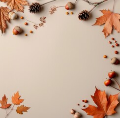 Autumn Leaves and Acorns Frame