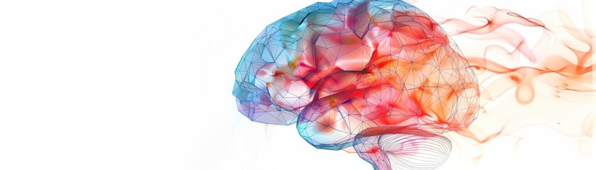 A colorful and artistic representation of a brain, symbolizing creativity and intelligence through vibrant swirls of color.