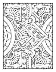 Mandala Coloring Book For Adult. Mandala Coloring Book. coloring page for children and adults. Mandala Coloring Pages. Seamless vector pattern. Black and white linear drawing.