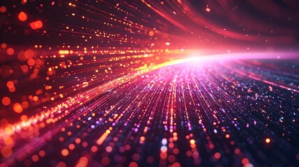 Obraz premium Vibrant Abstract Light Trails in a Cosmic Landscape