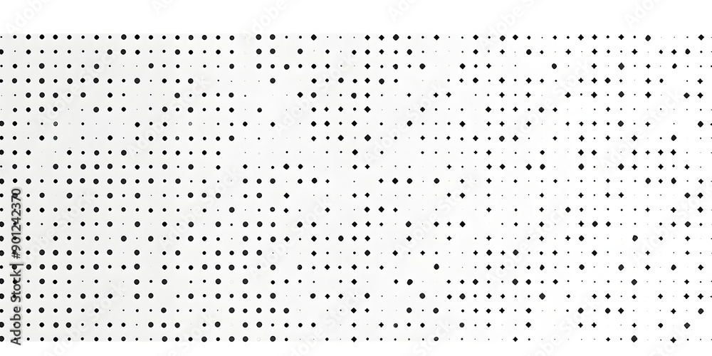 Poster white background with tiny black dots in grid pattern, seamless repeating pattern, minimalist design