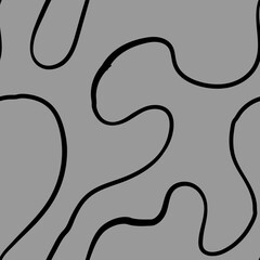 Seamless abstract pattern with squiggles and scribbles. Weaved curved lines. Chaotic ink scribbles decorative texture. Messy doodles, wavy and curly lines.