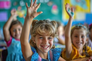 Fototapeta premium children happy smiling in classroom
