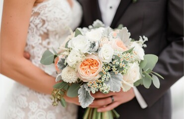 Bride Holding Wedding Bouquet