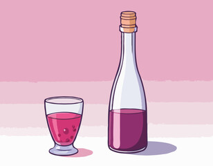 Plum wine / illustration material (vector illustration)