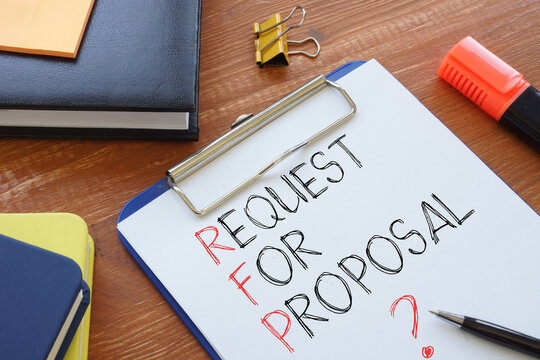 RFP request for proposal is shown as business concept