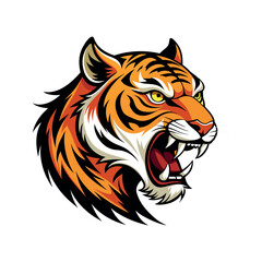 Vector cartoon tiger Clipart illustration On a White Background
