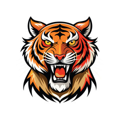 Vector cartoon tiger Clipart illustration On a White Background