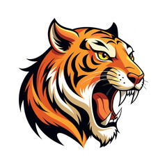 Vector tiger head Clipart illustration On a White Background