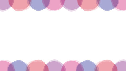 抽象的　フレーム　ピンクと紫　丸　シェイプ