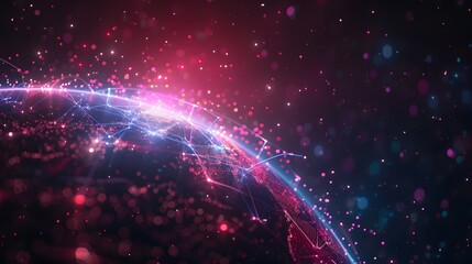 Stunning Digital Representation of Earth with Vibrant Colors and Network Connections