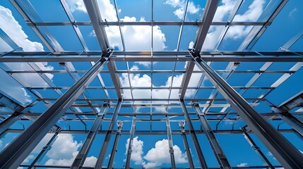 Modern Architectural Framework with Clear Sky View