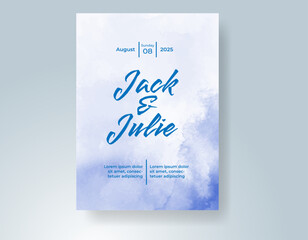 Wedding invitation with abstract watercolor background