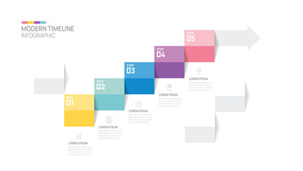 ladder step up Infographic 5 level steps to success growth template. Business process. Vector illustration.