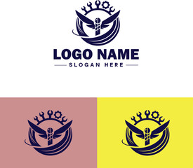 Engineering firm icon Engineering company Engineering practice Engineering consultancy flat logo sign symbol editable vector