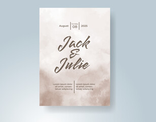 Wedding invitation with abstract watercolor background