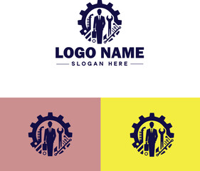 Engineering firm icon Engineering company Engineering practice Engineering consultancy flat logo sign symbol editable vector