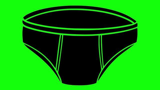 underpants illustration video animation boxer fashion underwear silhouette male logo shorts icon textile clothes garment apparel underclothes panties clothing outline wear pants trunks for green scree