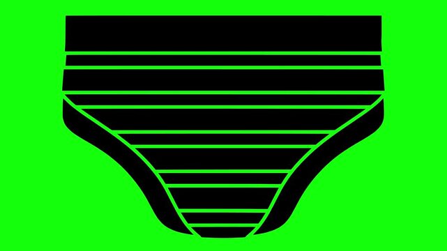 underpants illustration video animation boxer fashion underwear silhouette male logo shorts icon textile clothes garment apparel underclothes panties clothing outline wear pants trunks for green scree