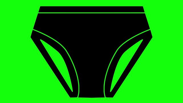 underpants illustration video animation boxer fashion underwear silhouette male logo shorts icon textile clothes garment apparel underclothes panties clothing outline wear pants trunks for green scree