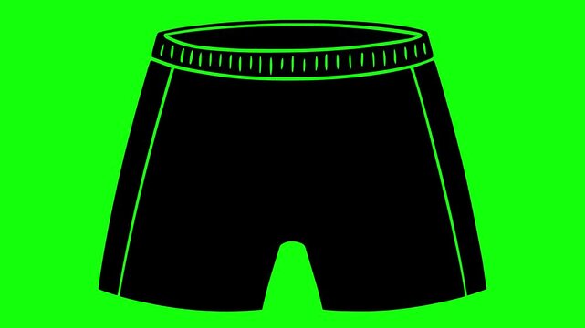 underpants illustration video animation boxer fashion underwear silhouette male logo shorts icon textile clothes garment apparel underclothes panties clothing outline wear pants trunks for green scree