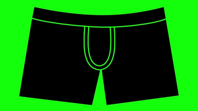 underpants illustration video animation boxer fashion underwear silhouette male logo shorts icon textile clothes garment apparel underclothes panties clothing outline wear pants trunks for green scree