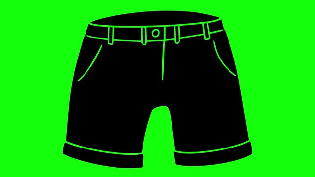 underpants illustration video animation boxer fashion underwear silhouette male logo shorts icon textile clothes garment apparel underclothes panties clothing outline wear pants trunks for green scree