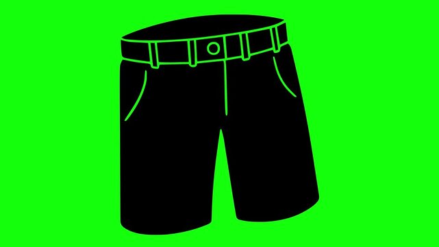 underpants illustration video animation boxer fashion underwear silhouette male logo shorts icon textile clothes garment apparel underclothes panties clothing outline wear pants trunks for green scree